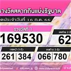 ตรวจสลากกินแบ่งรัฐบาล 16 กรกฎาคม